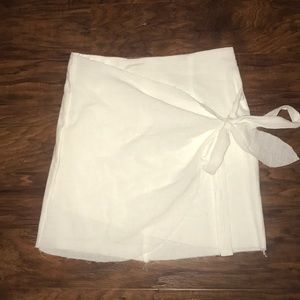 Showpo white linen wrap skirt